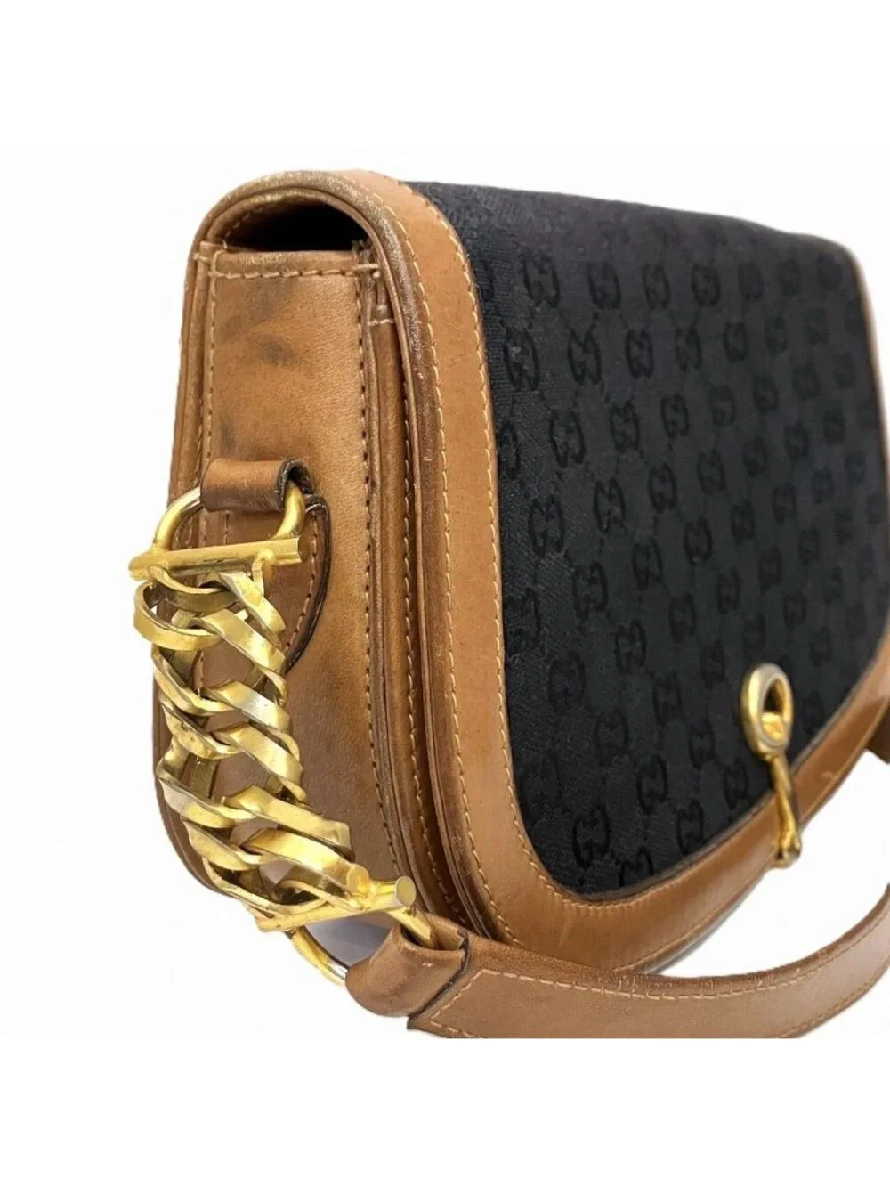 Gucci Horsebit GG Shoulder Bag Canvas Leather - Picture 7 of 9